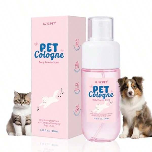 Dog And Cat Perfume LongLasting Baby Powder Scent Deodorizing Spray FurConditioning Cologne NonSticky Formula TravelFriendly 3.38 Fl. Oz
