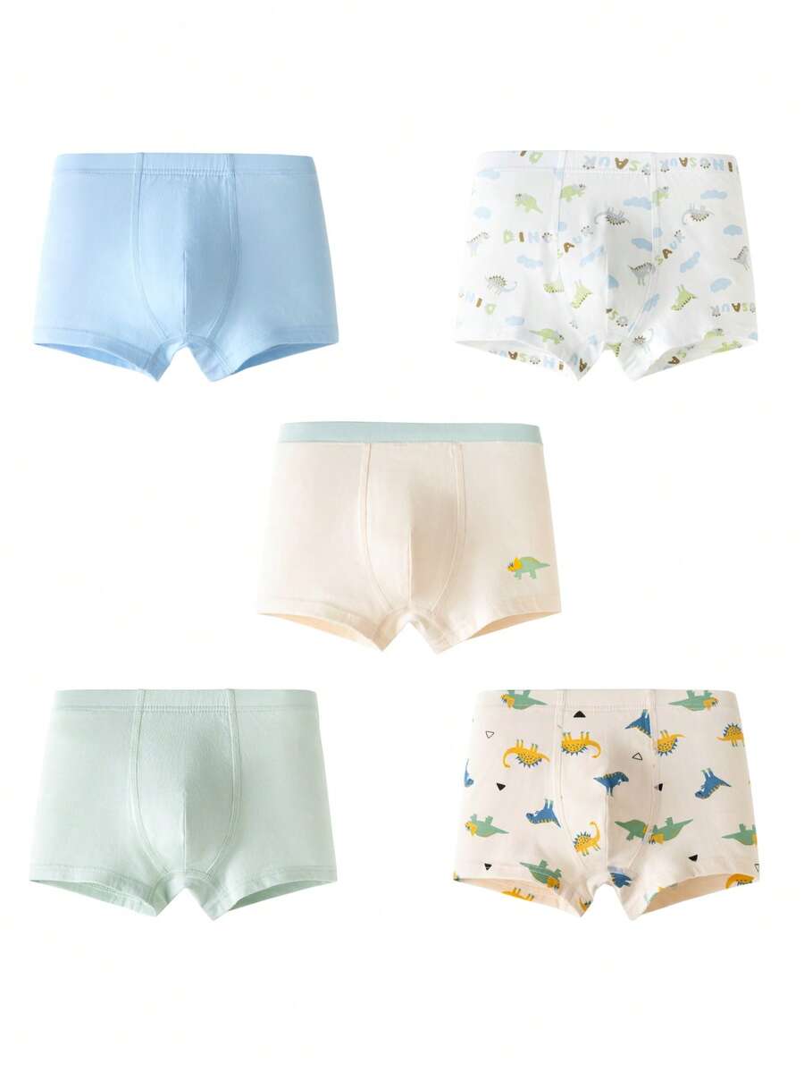 mini bala 5条/包 迷你巴拉男童柔软透气舒适无缝内裤 - 綠色調 - 查看 1