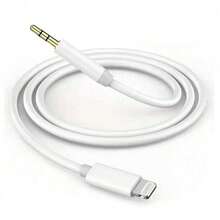 1 pieza Cable de audio de iOS a 3.5 mm con adaptador de conector de auriculares de 3.5 mm, compatible con iPhone 14, 13, 12, 11 Pro Max, X, 8, 7, cable de conexión de audio estéreo diseñado para dispositivos iOS - Blanco - Ver 1