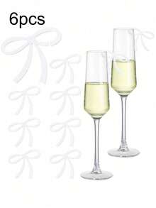 Elegant Bow Wine Glass Decor, Easily Create Romantic, Elegant And Dreamy Scenes, Brighten Your Dining Table And Parties, Convey Love And Warmth, Suitable For Various Celebration Occasions, Recommended For Holiday Decorations. Bow Wine Glass Decor Is Applicable For Weddings, Birthdays, Mother's Day, Easter, Graduation Parties, All Kinds Of Celebrations, Halloween And Christmas Party Supplies. - Multicolor - View 17