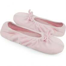 Women's Stretch Satin Ballet Slippers For Christmas - Pink - View 2