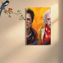 Framed Back To The Future Canvas Poster, Perfect For Bedroom & Office Decor, Sports Landscape Design, Ideal Gift, Room Decor, Perfect For Room Decor Birthday Party Decor, Mother's Day New Year Easter Gift, Home Living Room Office Wall Decor, Perfect Gift And Wall Decoration - 框架 - 查看 5