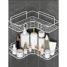 1PC Bathroom Shelf1pc Bathroom Shelf, Shower Caddy Rack, Bathroom Kitchen No Punching Triangle Storage Rack,Punch-Free Bathroom Storage Rack - màu đen - Xem 6