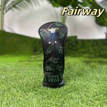 1961 Black Golf Club Cover Head Cover Protective Cover Driver Fairway Wooden Hybrids Cover Pusher Cover New Limited Edition High-Quality PU. - Black - View 9