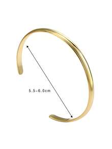 Charm-In 1pc Smooth Finish Quality Ladies Bangle Bracelet, Everyday Wear - Golden CYB0068 - View 5