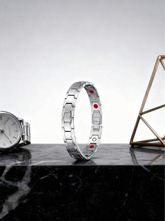 1Pc Fashionably Simple Watchband Strap Stainless Steel Metal Jewelry 18K Gold Plated Watch Band Bracelet For Men And Women Daily Wear And Gift Giving