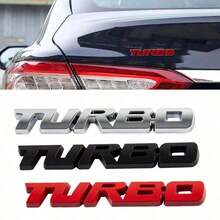 Pegatina metálica de coche TURBO, emblema adhesivo para portón trasero disponible en plateado/negro/rojo - Multicolor - Ver 12