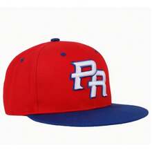 Mens Baseball Cap Puerto Rico Letter Embroidered Baseball Hat For Men Classic Adjustable Snapback Dad Hats Blue Hip Hop Cap - 紅色 - 查看 2