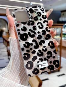 奢华豹纹贝壳纹理手机壳，兼容 16/15/14/13/12 Pro Max/11/17/17 Pro/17 Pro Max，时尚防震后盖 - 字母紋 - 查看 3