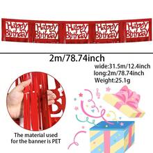 PET Shiny Square Hollow-Out Banner - Rain Curtain Banner & Alphabet Streamer For Birthday Party & 1st Birthday Kids' Setup - Multicolor - View 3