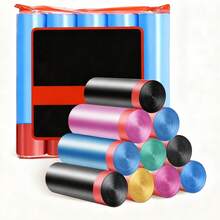 5 Rolls Kitchen Household Pointed Mouth Trash Bags, Thick Plastic Bags For Sorting, Disposable Bags - Multicolor - View 6