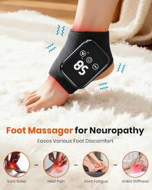 Foot Massager Cordless Ankle Massager With Heat, Ankle Heating Pad, USB Rechargeable Heated Brace Wrap Warmer, 5 Heat Levels, 3 Vibration Modes, Auto Shut Off,Plantar Fasciitis Foot Massager - Gifts For Women Men [One Piece] - 1pc - View 3