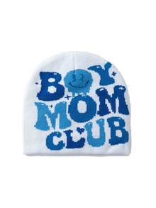 1pc Jacquard Knit Beanie, Casual Skull Pattern Acrylic Warm Hat, Fashion Streetwear Ski Cap, Sports Cycling Skiing Hat, Couple Hats, Holiday Gift Men Winter Head