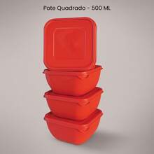 Kitchen Supplies Set Kit ECONOMIC LINE - 5 Supplies + 4 Square Jars 500 ML TPW Line - TPW 紅色 - 查看 3