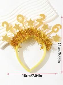 1 Stück 2026 Neujahrshaarband für Mädchen, glitzerndes Haarband in Gold und Silber mit Sternen, Haarreifen für Kleinkinder, Neujahrsfest Party Kopfschmuck, Feiertags-Haarschmuck, Mädchen Haraccessoires