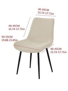 1/2 piezas Fundas de silla de comedor curvas de unicolor Jacquard Decoración del hogar Funda protectora antideslizante para silla de cocina para bodas y banquetes - Negro - Ver 3