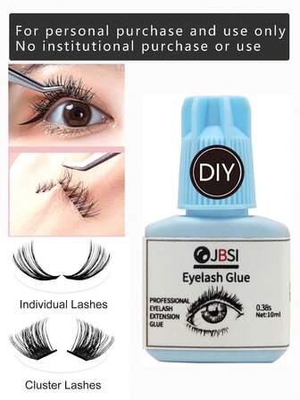 1 pièce Colle pour extension de cils sensible, tenue forte de 3 secondes durant 2 semaines, colle pour extension de cils imperméable convenant aux yeux sensibles et aux faux cils individuels, en groupe et aux extensions de cils semi-permanentes, adapté à une utilisation à domicile (10 ml noir)