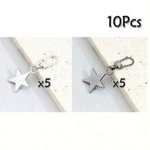 2/6/10 Stücke sternförmige abnehmbare Reißverschlusszipper, Metall-Reißverschlussgleiter zum Ersetzen für Kleidung, Jacken, Schuhe, Taschen - Keine Werkzeuge erforderlich, schnelle Installation, weiße und schwarze Optionen - Verschiedenfarbig - Übersicht 16