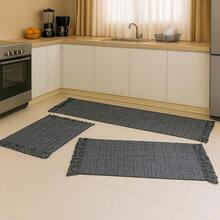 Kitchen Runner Rug Set, 3 Pieces - Dunkelgrau - Übersicht 2