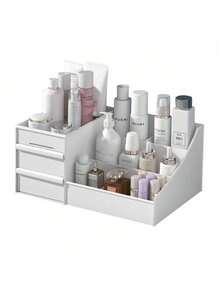 1pc Makeup Organizer Box, Desktop Storage Stand - Multi-Layer Open Rack For LipstickEyeshadowBrushes, Anti-Slip VanityOffice Desk Storage, Winter Home Essential & Christmas Stocking Stuffer 2025