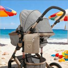 1pc Quilted Cute Mommy Bag, Insulated Bottle Bag Handheld/Shoulder Strap Applicable To Baby Stroller, Zipper Pocket For Bottles, Wipes, Pacifiers, Convenient Diaper Bag - Diaper Bag - View 3