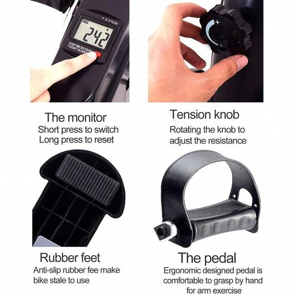 Desk Bike Pedal Exerciser For Arm/Leg Exercise - Portable Mini Exercise Bike Desk Cycle,Leg Exerciser For Home/Offic...
