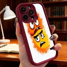 Cubierta de teléfono con diseño de  enfadado naranja y amarillo para iPhone 14 Pro Max blanco ideal para uso diario en casa o oficinaAplicable a teléfonos Apple y Galaxy. - Blanco - Ver 6