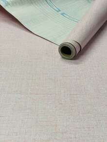 Adhesive Wallpaper Decoration 3D Textured Linen 5m X 45cm - Baby Pink - View 2