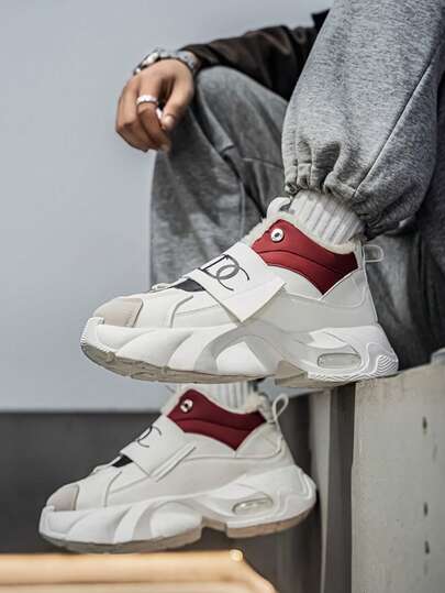 Men's White Letter Fashionable Cool High-Top Snow Boots, Thermal Lining Warm Anti-Slip Thick Sole Comfortable Sports Shoes, Outdoor Winter Snow Boots For Autumn/Winter