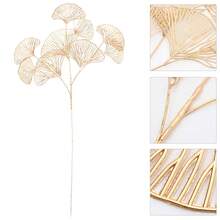 10 Peças Decoração de Natal, Folhas de Ginkgo Falsas, Folhas de Eucalipto Douradas, Flores Artificiais, Balde da Sorte de Ano Novo, Folhas Douradas, Auspicioso, Elegante, Enfeites, Presentes