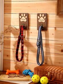 Personalisierter Hundeleinenthalter, Holz Hundeleinenhaken, handgemachtes Hundeanhänger, Hundeleinenaufbewahrungsregal, Holzschild - Verschiedenfarbig - Übersicht 6