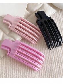 Presilha de cabelo feminina (2 unidades). Presilha de cabelo em formato de coroa, feita de resina simples, com 6 ou 3 dentes. Ideal para estilizar franjas despojadas e dar volume à raiz do cabelo. Ferramentas e acessórios para penteados. Kit para estilizar o cabelo. - Multicolorido - Ver 2