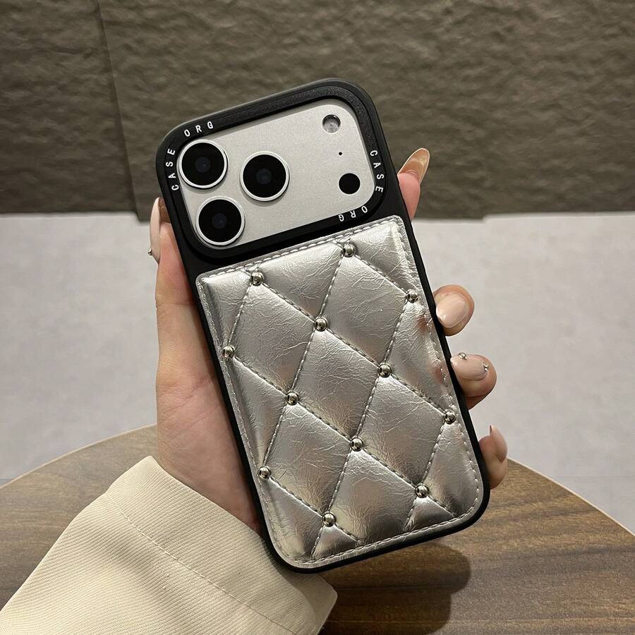 [Popular] Apple 17 Minimalist Case, Premium Diamond Quilted Leather, Phone 17 Case, Compatible With Phone 16 Pro Max/16/15 Pro/14/14 Pro/13 Pro, Shockproof Bumper Phone Cover, Drop And Scratch Protection