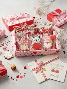 6 قطع مجموعة قوالب قطع بشكل قلب وكلمات الحب، قوالب ملحقات إعلان الحب الرومانسي لتشكيل البسكويت والفوندان، أداة ضغط ثلاثية الأبعاد، هدية عيد الميلاد، ديكورات عيد الحب، هدايا عيد الحب، ديكورات عيد الحب - وردي - مشاهدة 5