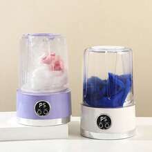 Portable 3000mAh Compact Mini Washing Machine 1L Large Capacity | Travel Laundry Washer For Bra, Underwear, Socks With LED Display, One-Touch Operation | Durable Plastic, Space-Saving Design For Dorm, RV, Bathroom, Vertical Storage - Purple - View 5