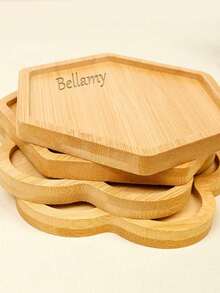 Personalized Bamboo Tray, Jewelry Wood Tray,Custom Jewelry Dish Wood,Custom Gift Wood Jewelry Tray,Solid Bamboo Tea & Coffee Serving Tray,Round Wood Ring Dish (Custom) - Multicolor - View 2