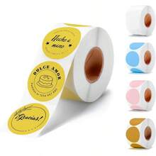 Etiquetasérmicas Directas Circulares 2*2 PuLG., Precortadas, Sin BPAS, Resistentes al agua, aceite y rayones (rollo 750) (Café) - Rosa - Ver 7