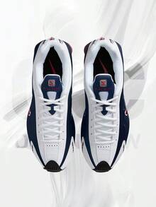 Nike Shox R4 USA (2025)– Men's Lifestyle Sneakers – Shoes For Man -Vintage-Spring & Summer-Inspired Running Shoes, Shock-Absorbing Comfort, Gym To Streetwear Casual Wear-Mother's Day Gifts-Father's Day Gift–HQ1988 400 - Midnight Navy/White/Metallic Silver/Gym Red - 查看 3