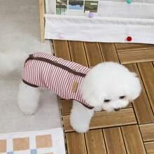 Dog Surgical Suit Stripes Print Recovery Suit Spay Recovery Suit For Puppy Small Medium Dogs - Pink - View 1