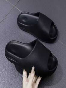 Pantuflas Unisex Eva descanso.Sandalias gruesas de alta calidad para mujeres, sandalias cómodas y ligueras, sandalias para todo tipo de temporada, sandalias de descanso. - Negro - Ver 3