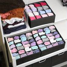 24-Grid Foldable Storage Box, Suitable For Socks, Underwear, Ties And Accessories - Folding, Mildew-Proof Fabric Storage Box With Dividers