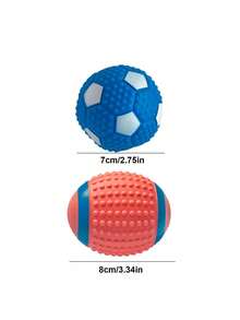 Squeaky Peanut Shaped Dog Chew Toy, Rubber Pet Teething Toy For Training & Entertainment - Multicolor - View 3