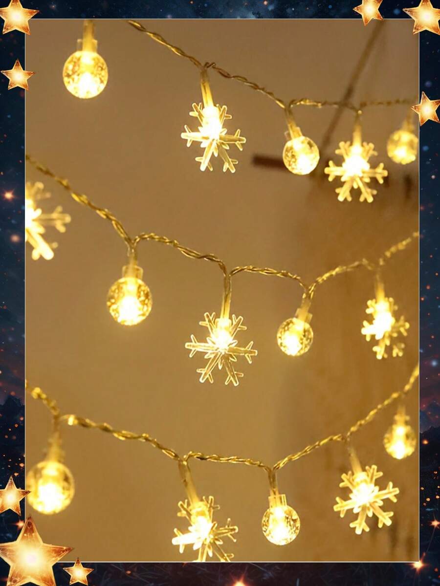 6/3/1.5M Star Snowflake LED String Lights LED Fairy Lights Battery ...