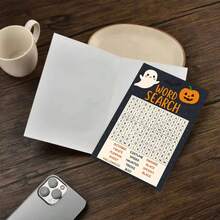 بطاقة تهنئة تفاعلية "بحث كلمات هالوين" مع مظروف - تصميم لغز مخيف، مثالية للمهتمين بهالوين، مناسبة للاحتفالات المناسبة، بطاقة تهنئة - متعدد الألوان - مشاهدة 2