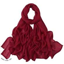 Modal Cotton Hijab Scarf For Women With Undercap Set,FreshBurgundy - FreshBurgundy - View 9