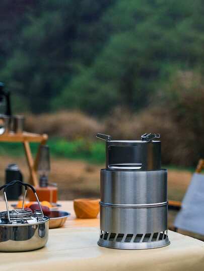 户外露营鼓风机、柴火炉、户外防风便携式折叠小型柴火炉、气化野餐炉