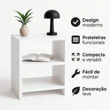 Bedside Table With Niche For Bedroom - Immediate Shipping - White - View 2