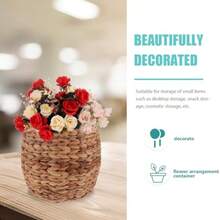 Seagrass Plant Basket Indoor Planter Basket Sundries Storage Woven Seagrass Wicker Planter Flower Pot 7.9in - Nâu nhạt - Xem 4