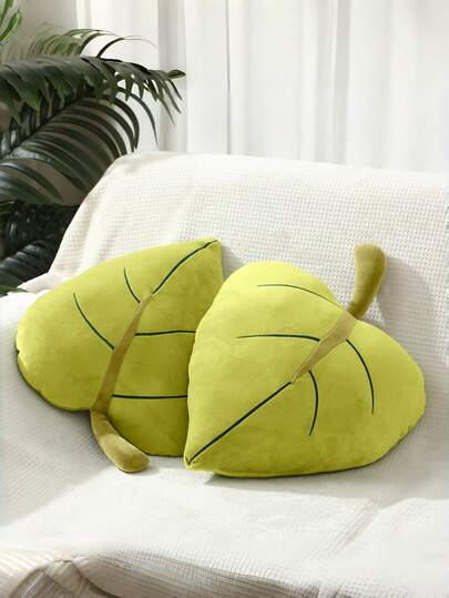 叶形毛绒抱枕，柔软舒适，森林风格靠垫，适合卧室、客厅、沙发装饰，情人节和圣诞节的绝佳礼物之选。