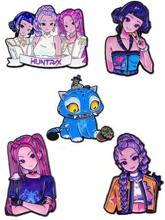 5style Cartoon Anime Figure Image KPOPPP Brooch Badge Originality Bag Charm Personalized Accessories Pendant Decorative Prop Festival Party Small Gifts Collecting Toys